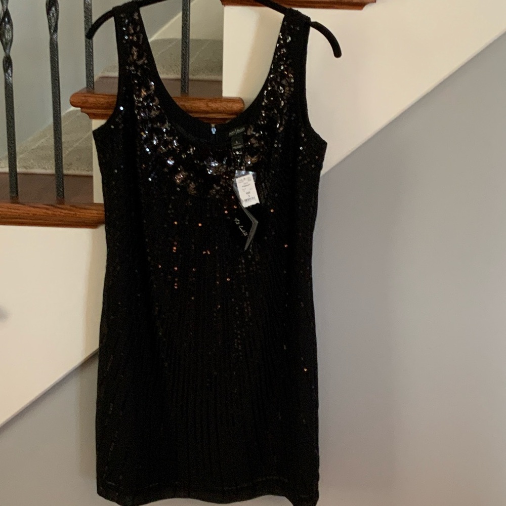 White House Black Market Black Sequin Mini Dress